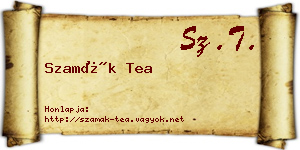 Szamák Tea névjegykártya